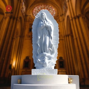 Escultura clásica de mármol blanco Virgen estatua de Nuestra Señora <span class=keywords><strong>Guadalupe</strong></span> para Iglesia - Product Image 4