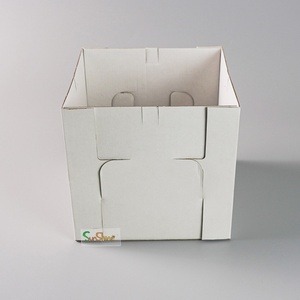Sunshine Custom Design Tall White Large Corrugated Cake <b>Box</b> With Window 10x10x8" White Bakery <b>Box</b> - Product Image 2