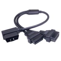 16 pines macho derecho a hembra Y CABLE obd2 obd-ii macho y cable divisor OBD para Escáner de diagnóstico OBD2