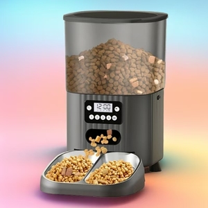 공장 도매 애완 동물 제품 공급 업체 고양이 개 사료 2 그릇 버튼 제어 스마트 자동 고양이 애완 동물 피더 - Product Image 1
