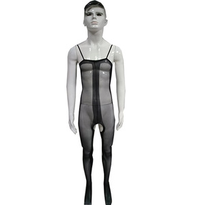 Men <b>Sexy</b> Mesh Bodysuit Black Spandex Nylon Mid Rise Open Crotch <b>Erotic</b> Underwear Spring 2024 - Product Image 3