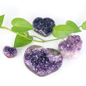 Cristal Natural de Alta Calidad, Geoda, Piedras Curativas, Amatista en Bruto, Forma de Corazón para Sanación - Product Image 2