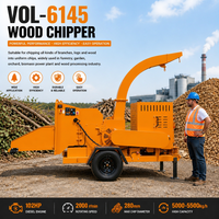 Broyeur à bois diesel à grande capacité avec trémie d'alimentation et forte puissance de broyage pour le broyage des feuilles de palmier et des branches, usage quotidien