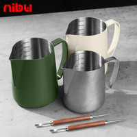 Pichet à lait pour latte art en acier inoxydable 304, design moderne et minimaliste, avec logo gravé au laser, bec verseur, outil à café