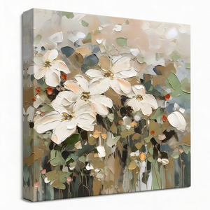 Dipinto a Olio 3D <span class=keywords><strong>su</strong></span> Tela Semi-Dipinto a Mano con Fiori, Decorazione Murale Elegante per Soggiorno, Opera d'Arte Moderna - Product Image 2