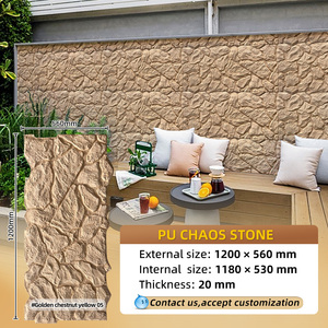 Hiện đại 3D vết sưng văn hóa bên ngoài không thấm nước gạch ốp tường rối loạn hình Trọng lượng nhẹ Gạch gốm trang trí nội thất bằng đá cẩm thạch PU slab - Product Image 5