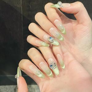 <span class=keywords><strong>เล็บ</strong></span>ปลอม<span class=keywords><strong>สี</strong></span><span class=keywords><strong>เขียว</strong></span><span class=keywords><strong>มั</strong></span><span class=keywords><strong>ท</strong></span><span class=keywords><strong>ฉะ</strong></span>ไล่ระดับ<span class=keywords><strong>สี</strong></span>สำหรับแมวตาแบบถอดออกได้ประดับเพชร - Product Image 3