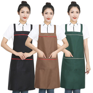 Tablier de travail taille unique en polyester imperméable et résistant à l'huile pour uniforme de restaurant et de bar - Product Image 1