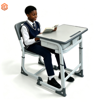 Ensemble de chaises et bureaux réglables en hauteur de type C pour les élèves du primaire et du secondaire, pour l'apprentissage et la formation à domicile