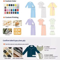 Ensemble de pyjama pour femmes OEM/ODM, décontracté, printemps, automne, hiver, Floria, doux, respirant, en spandex/coton, manches longues, col en V