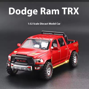 Coche de Juguete de Metal Fundido a Presión, Modelo Ram TRX Pickup, Escala 1:32, con Sonido y Luz, Función de Retroceso, para Niños - Product Image 4