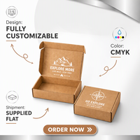 Boîte à lettres en papier kraft avec logo personnalisé, boîte d'expédition, carton ondulé E Flute, certifié FSC, écologique, recyclable pour l'expédition e-commerce