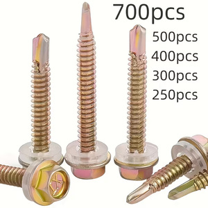 Hex Self Tapping Screws Metric Color Zinc Plated 700pcs Set For Metal <b>Fastening</b> - Product Image 1