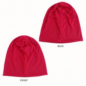 Bonnet fin et souple en tricot, couleur unie, pour le sommeil, la chimiothérapie, en coton, style décontracté et tombant - Product Image 3