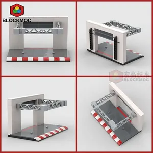 MOC Le Mans <strong>Pits</strong> Parking Lot Place <strong>Display</strong> Stand for Brick Car F40 Senna Speed Champion Building Blocks DIY Garage Set Toys Boys