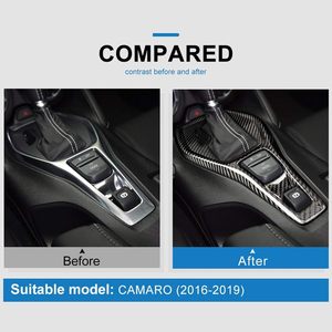 Garniture intérieure en fibre de carbone rigide pour Chevrolet Camaro 2016-2018, panneau de levier de vitesses, autocollant de voiture, accessoires modifiés - Product Image 4