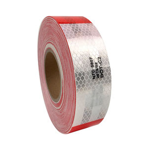 Светоотражающая лента NTC5807 DOT-C2, 2 дюйма x 150 футов, красно-белая призматическая светоотражающая пленка, самоклеящаяся светоотражающая лента для безопасности грузовиков - Product Image 2