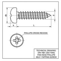 Vis autoperceuses à tête cylindrique 201 SS, fixations à filetage propre pour assemblage métallique