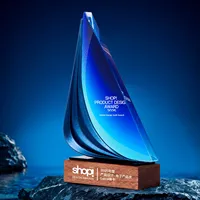 Trofeo de Cristal Personalizado de Metal, Premio de Reunión de Año Nuevo 2025, Empleado Destacado, Medalla de Campeón Elegante de Alta Gama