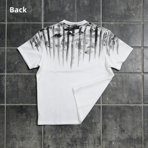 เสื้อยืดผู้ชายผ้าฝ้ายแท้ 100% คุณภาพสูง ทรงโอเวอร์ไซส์ ล้างสีแบบแอซิด พิมพ์ลายโลโก้ แขนสั้น - Product Image 2