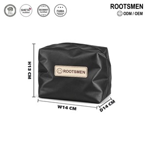Cube <b>Cosmetic</b> Bag Black Satin Nylon 14x14x13cm <b>Box</b> Shape Zipper Toiletry Organizer Daily Travel <b>Storage</b> Customized Color Low MOQ - Product Image 1