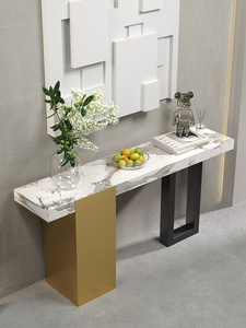 Placa de piedra de mármol de lujo ligera italiana moderna mesa de consola ultra estrecha para sala de estar Villa Hotel <span class=keywords><strong>pasillo</strong></span> - Product Image 6