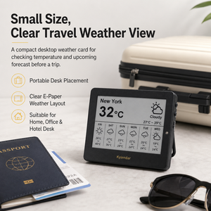 Kylendar Mini Station Météo de Voyage 4,2 pouces à Écran E-Paper, Calendrier de Bureau Compact pour la Préparation de Voyages d'Affaires et la Vérification des Prévisions Hôtelières - Product Image 6