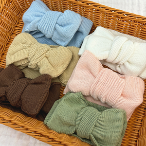 Bandeau tricoté en coton très vendu Bandeau d'hiver pour bébé Bandeau à double nœud pour bricolage - Product Image 4