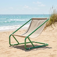 Chaise de plage minimaliste en tissu respirant pour pique-nique, camping, pelouse, jardin et terrasse