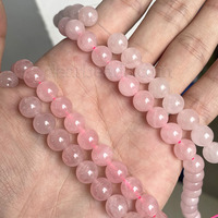 Perles rondes naturelles de Quartz Rose de Madagascar en vrac pour la fabrication de bijoux de bricolage 6mm 8mm 10mm 12mm