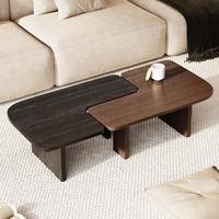 Table basse moderne de style scandinave en bois de bouleau massif, 3 pieds réglables, mobilier de salon, table TV chic à 1 plateau