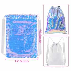 Custom Mermaid Sequin Dance <b>Bag</b> Sports Gym Beach Swim Backpack Birthday Easter Gift <b>Bag</b> Drawstring Backpack Kids Party - Product Image 5
