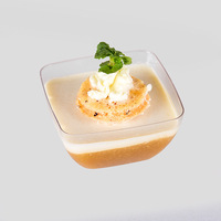 Gobelets à sauce jetables en gros, petits bols carrés transparents en plastique, bols à glace, bols à gâteau, plats à collation, plats à gelée, bols à apéritif