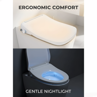 Siège de toilette intelligent carré avec bidet intégré, couvercle électronique moderne, lavage féminin postérieur, séchage à air chaud, certifié CE, OEM, pour salle de bain