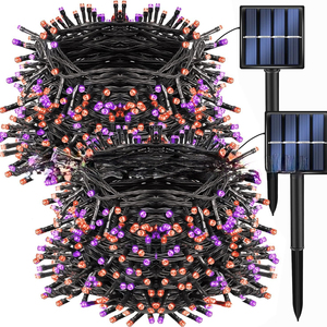 <span class=keywords><strong>Luces</strong></span> Solares de Halloween Naranjas y <span class=keywords><strong>Moradas</strong></span>, 8 Modos, Impermeables para Decoración de Árbol de Navidad y Halloween - Product Image 1