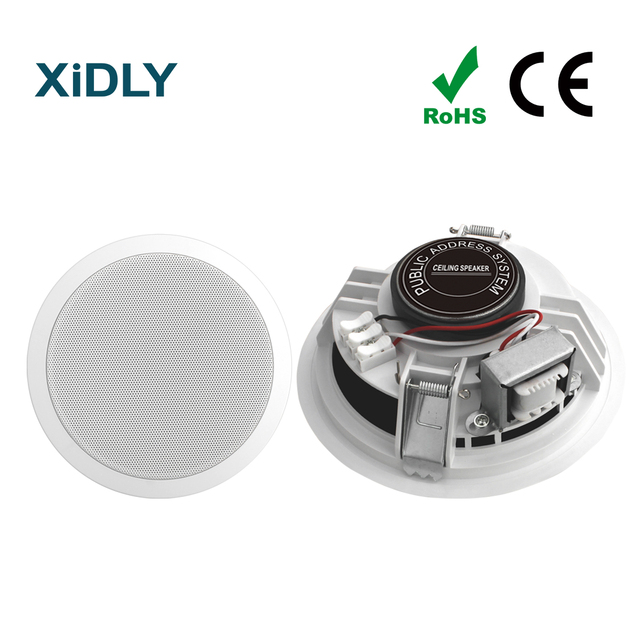 XIDLY 100V 3W 6W 6 Inch ABS Ceiling Speaker for Commercial PA Background Music Public Address Office Hotel Restaurant