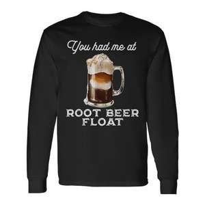 Camiseta de manga larga con frases de Root Beer Float para amantes de las bebidas gaseosas - Product Image 1