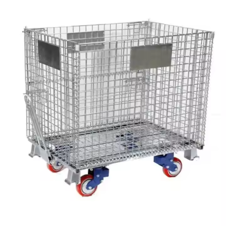Warehouse Storage Folding Metal Pallet Cage