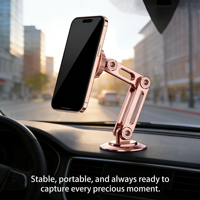Support Téléphone Voiture Magnétique Anti-Tremblement Pliable en Métal Adhésif Universel pour iPhone Samsung – Meilleure Vente, Stabilité Optimale pour Navigation GPS