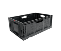 Caisse empilable en plastique pliable avec mailles perforées, pratique, pliable et recyclable, pour le stockage