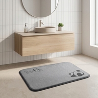 Tapis de sol carré pour salle de bain, absorbant, à séchage rapide, en mousse à mémoire de forme, antidérapant, moderne, minimaliste, lavable, pour salle de bain et toilettes