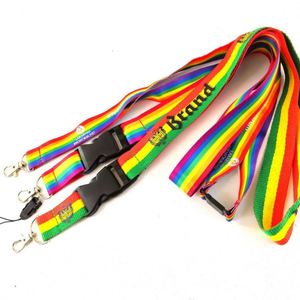 Lanière en polyester écologique arc-en-ciel à transfert thermique, imprimée, changeant de couleur, pour cartes d'identité, cadeaux promotionnels et d'affaires – Meilleures ventes - Product Image 1