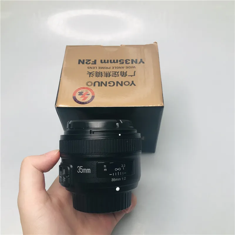 Широкоугольный объектив YN35mm F2.0 с фиксированным фокусом AF/MF для камер Nikon F Mount DSLR 35 мм F2N D7100 D3200 D3300 D3100 D5100 D90
