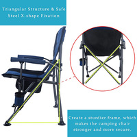 Chaise de camping pliable en fer durable avec porte-gobelet et sac de rangement, en tissu Oxford écologique, pour usage multiple (école, parc)