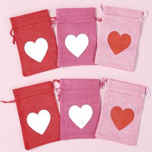 Geschenkboxen zum Valentinstag, Jutebeutel für Geschenke, Valentinsparty, Jute-Hochzeitsgeschenkbeutel für Süßigkeiten & kleine Geschenke - Product Image 5