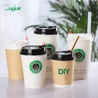 Tasses à café en papier imprimées personnalisées, petits couvercles kraft, tasses à café et à thé avec logo 7 oz en papier glacé, vente en gros