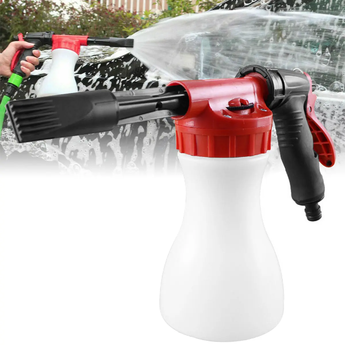 Car Wash Foam Gun Sprayer Microfiber Wash Mit - Adjustable Water Pressure & Soap Ratio Dial Foam Sprayer