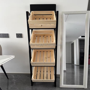 Chất lượng cao tùy chỉnh kim loại siêu thị thiết bị Heavy-Duty Trái Cây Rau kệ trưng bày với chất lượng gỗ kệ lưu trữ - Product Image 4