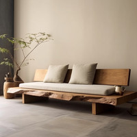 Canapé de style Wabi-sabi, canapé en bois massif personnalisable, meubles de salon, canapé en bois massif moderne haut de gamme