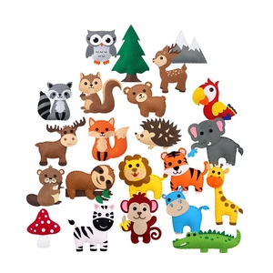Kit d'artisanat d'animaux Créatures de la forêt DIY <span class=keywords><strong>Couture</strong></span> Feutre Animaux en peluche Débutants Set de <span class=keywords><strong>couture</strong></span> éducatif Art Craft Kits for kds - Product Image 1